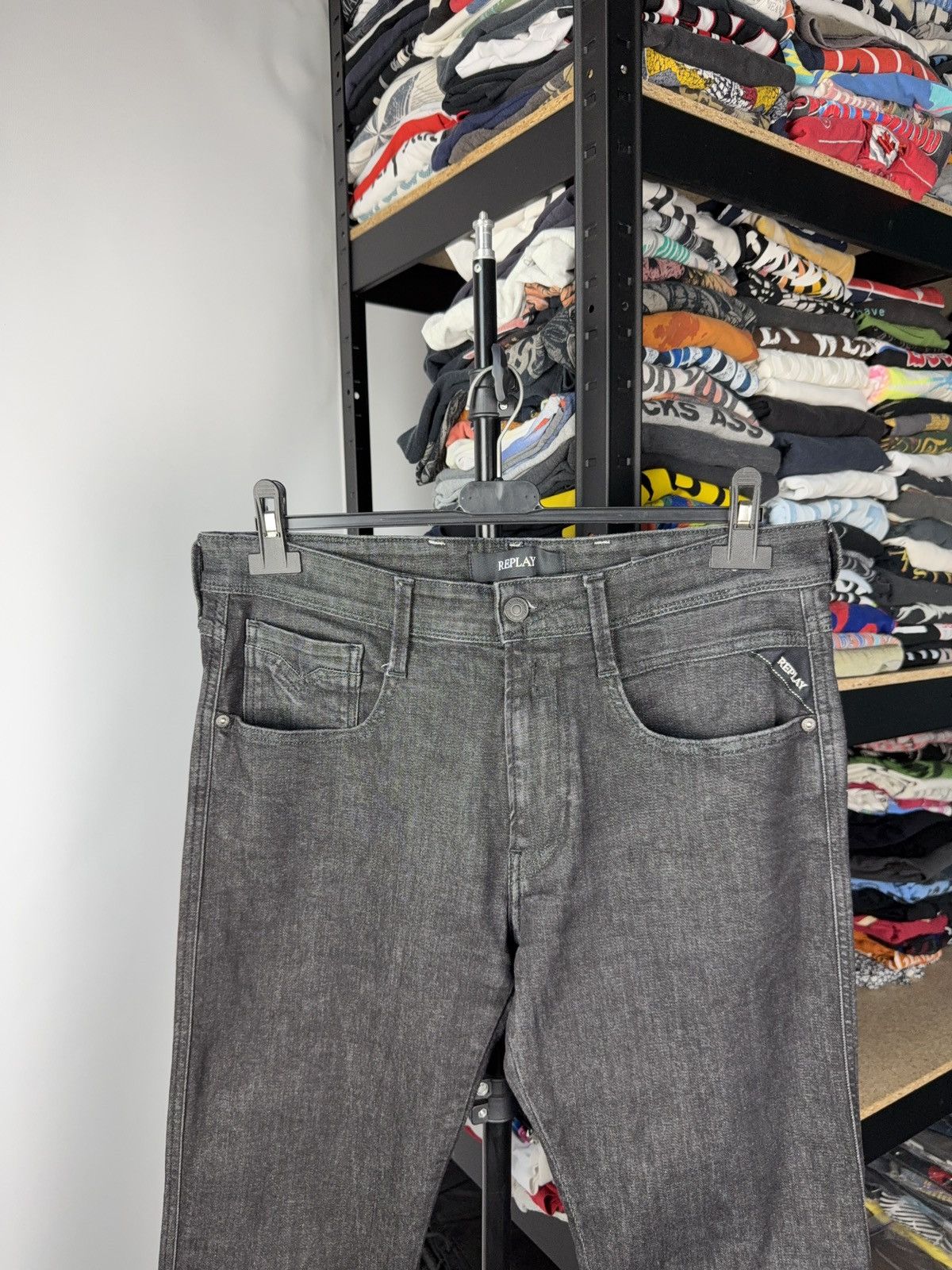 Replay Luxury 00s Replay Black Denim pants Jeans W34 Vintage Italy Size US 34 / EU 50 - 2 Thumbnail