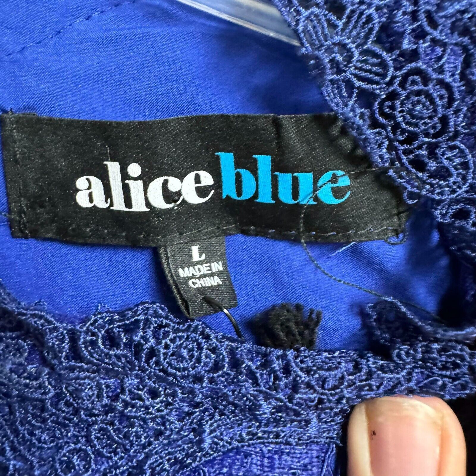 Other Alice Blue Blouse L Romantic Lace Floral Lined Whimsigoth Size L / US 10 / IT 46 - 3 Thumbnail