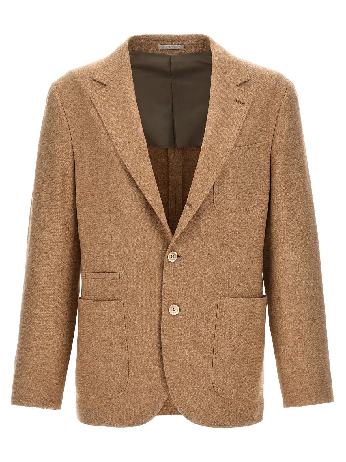 o1w1db10126 Single Breasted Flannel Blazer in Brown