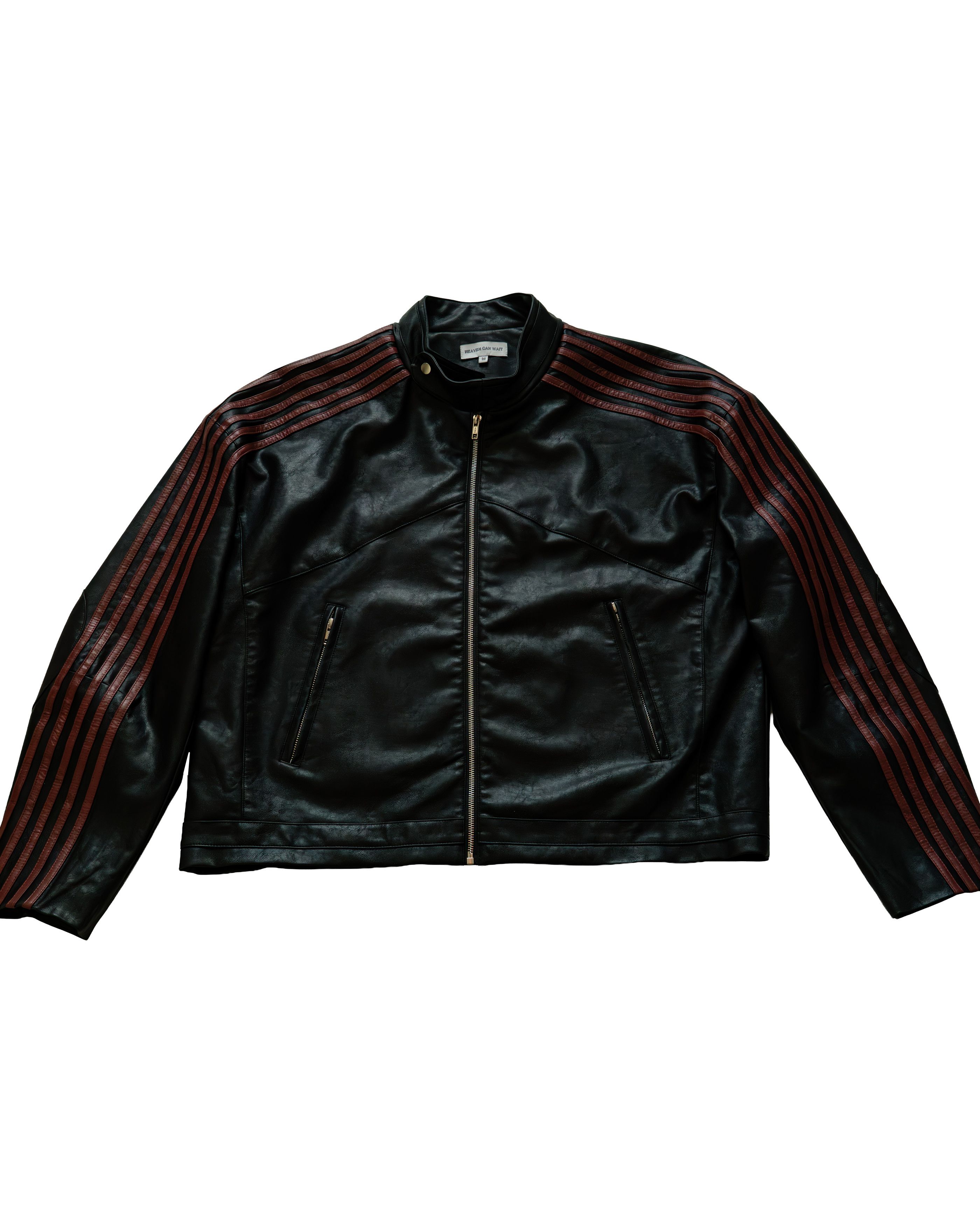 Other Vintage Leather Racing Jacket Red Stripes Size US M / EU 48-50 / 2 - 1 Thumbnail