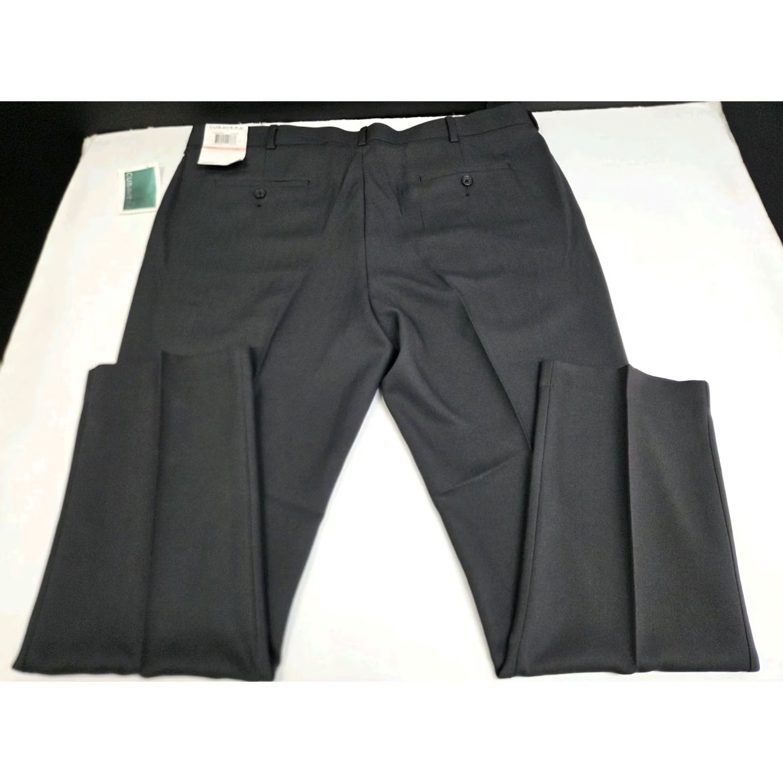 Cubavera Cubavera Mens Charcoal Dress Pants Size 40/32 Polyester Flat Front Straight Leg Regular Fit Knit 7526 Pants Men Dress Size US 40 / EU 56 - 3 Thumbnail