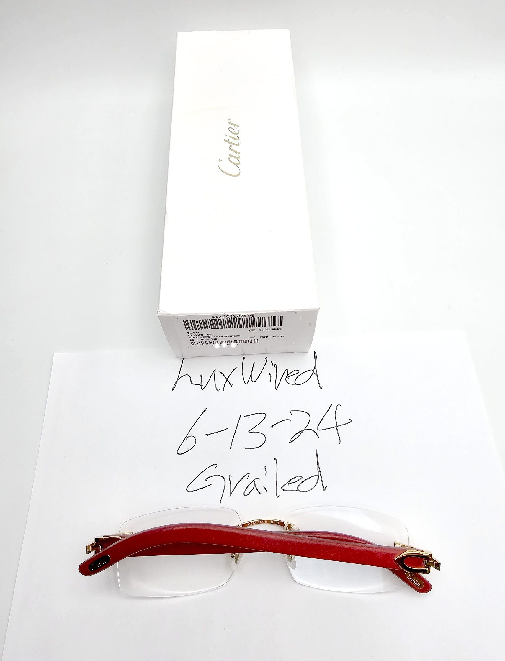 Red wood cartier glasses deals