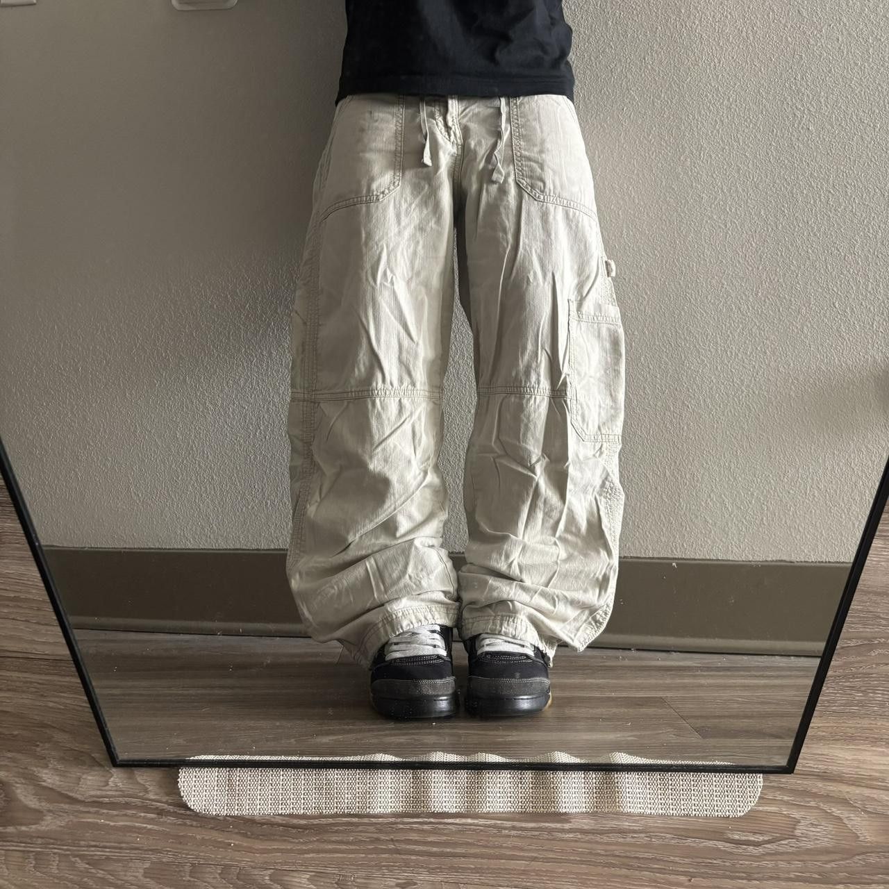 Vintage Crazy Vintage Y2K/2000s Baggy Cream Loose Cargo Pants! 30x30 Size US 30 / EU 46 - 1 Thumbnail