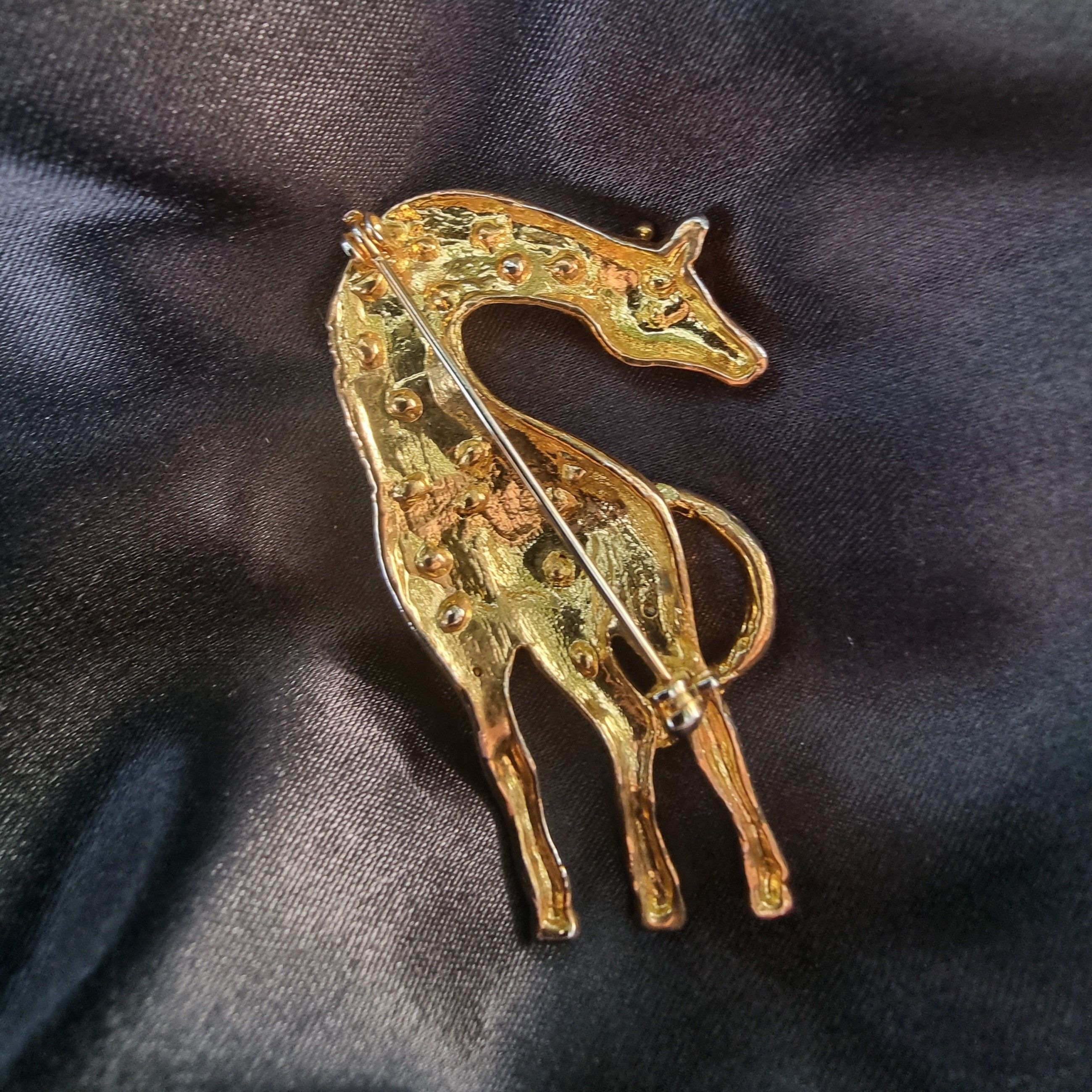 Vintage Vintage Rhinestone Giraffe Looking Brooch Size ONE SIZE - 4 Thumbnail