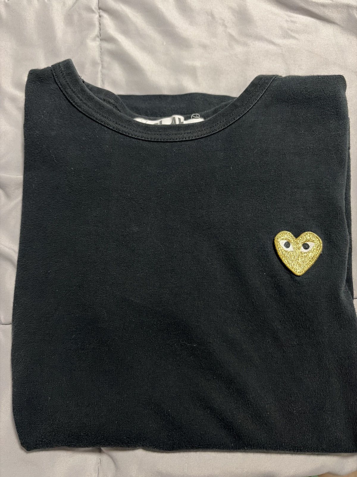 Comme des Garcons Comme de Garçons black T-shirt with yellow heart Size US L / EU 52-54 / 3 - 2 Thumbnail