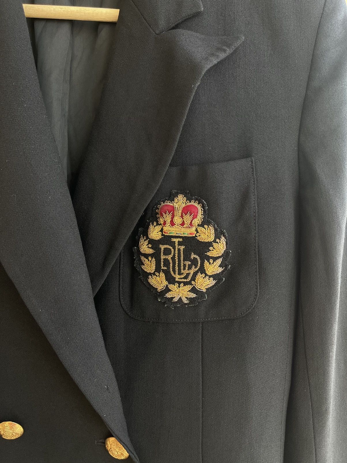 Lauren Ralph Lauren LRL Crown Crest Logo Double Breasted Wool Blazer Jacket 90s Size M / US 6-8 / IT 42-44 - 4 Thumbnail