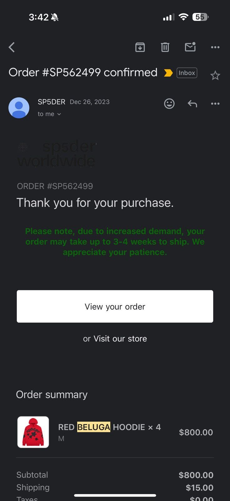Sp5der Sp5der Beluga Hoodie Red Size US M / EU 48-50 / 2 - 6 Thumbnail