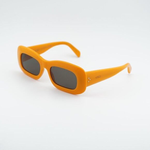Celine Celine CL40294I 42A Sunglasses Glossy Orange Rectangle Frame Size ONE SIZE - 1 Thumbnail