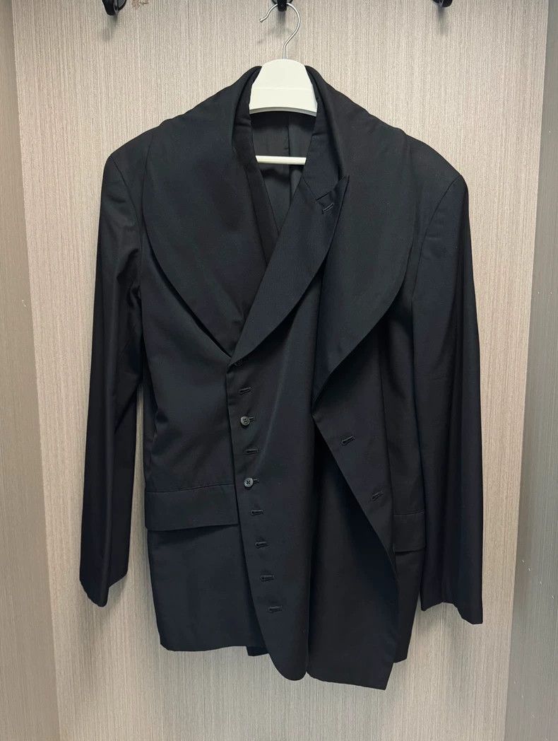 Yohji Yamamoto Yohji Yamamoto size m 96aw double scarf collar suit 2502-N Size 38S - 6 Thumbnail