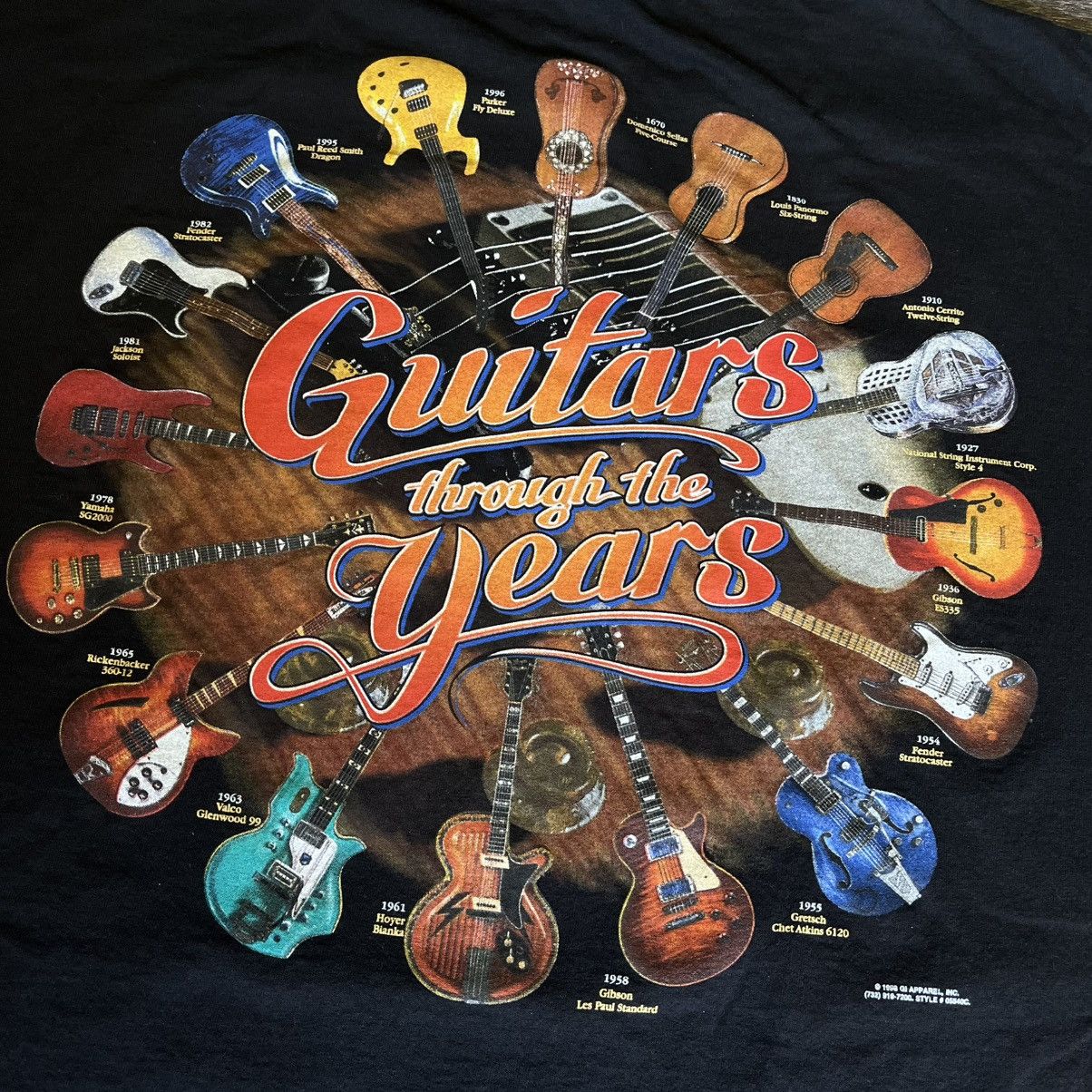Band Tees × Vintage Vintage 1998 Guitars Through the Years Band Graphic T Shirt Size US XL / EU 56 / 4 - 4 Thumbnail