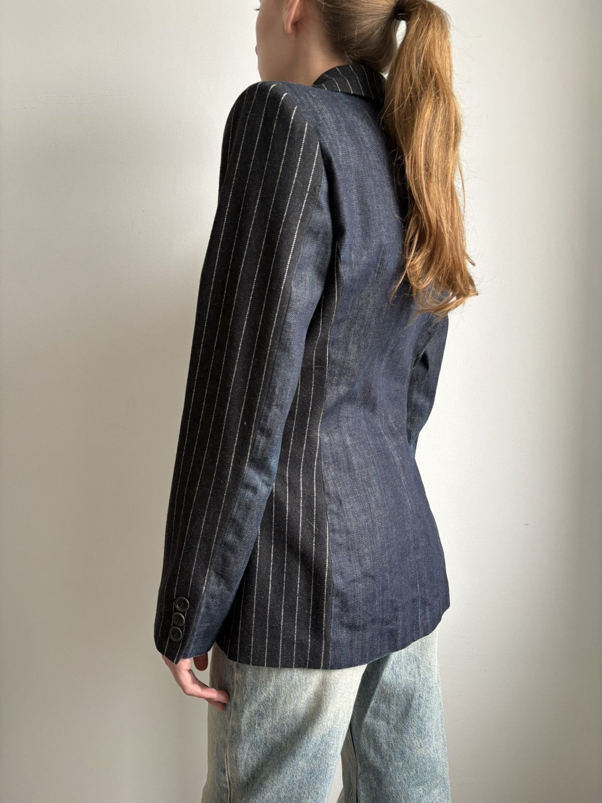 Jean Paul Gaultier Jean Paul Gaultier Jeans Tailored Blazer Striped Wool Denim Size M / US 6-8 / IT 42-44 - 7 Thumbnail