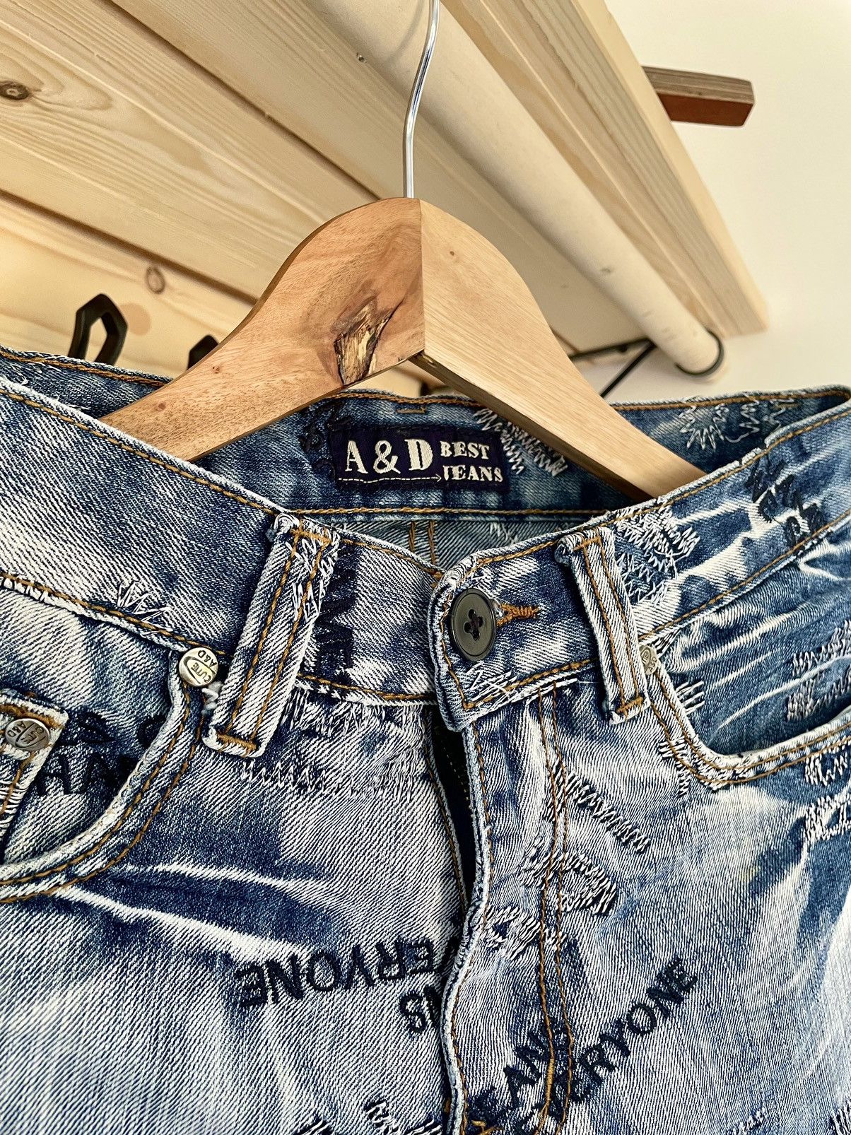Japanese Brand × Vintage Crazy Vintage Y2K Archive Avant Garde Blue Denim Jeans Size US 30 / EU 46 - 11 Thumbnail