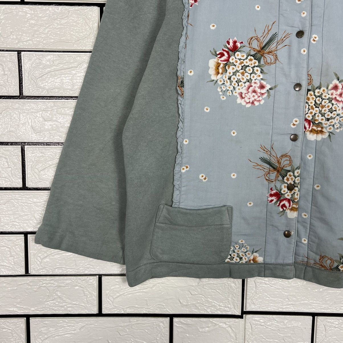 Pink House PINK HOUSE Big Logo Floral Snap Button Jacket #4090-C186 Size L / US 10 / IT 46 - 3 Thumbnail