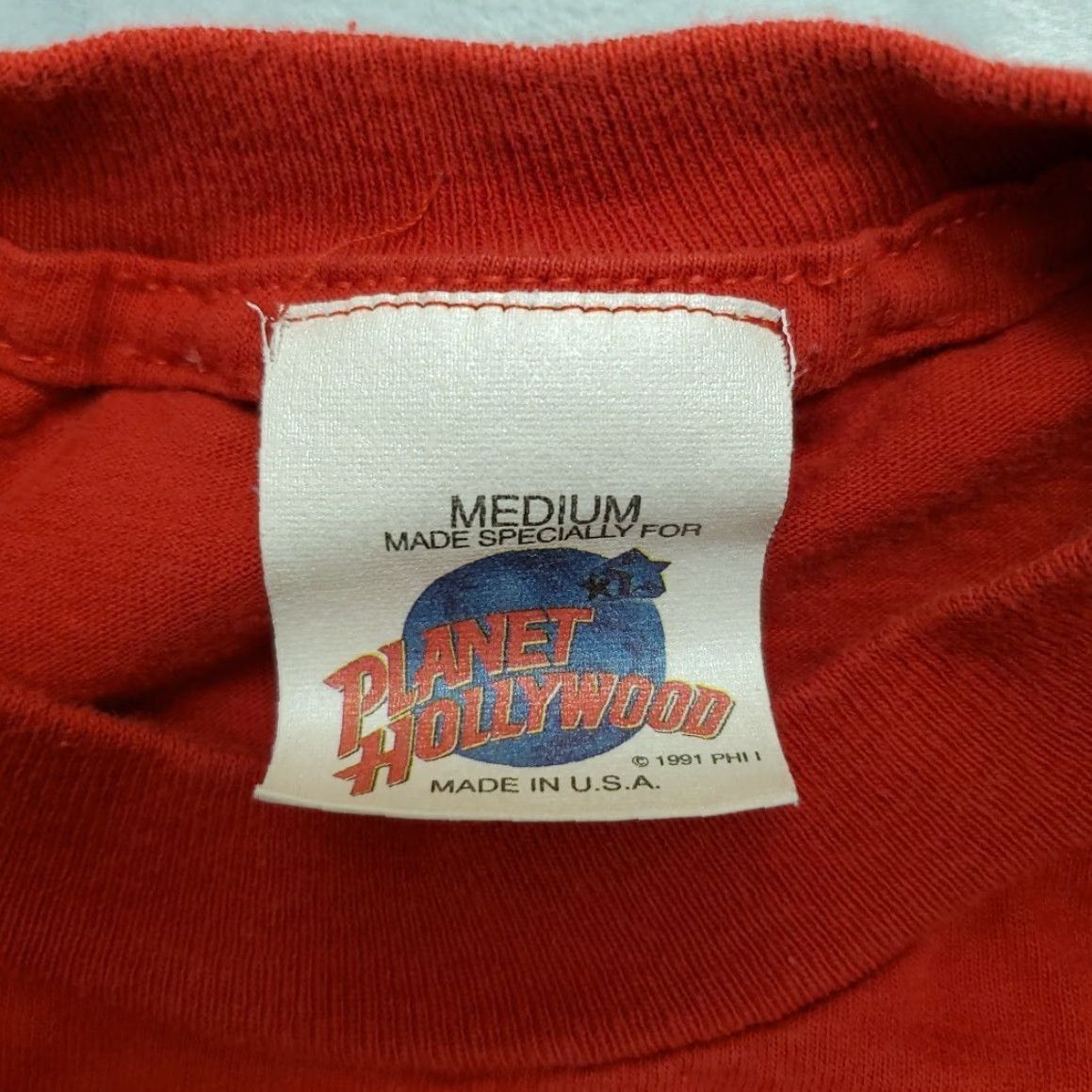 Planet Hollywood VINTAGE Planet Hollywood Shirt Mens M Red Crew Neck Cotton Jersey Short Sleeve Graphic Print 90s Sylvester Stallone Hercules O Clock Mens Size US M / EU 48-50 / 2 - 5 Thumbnail