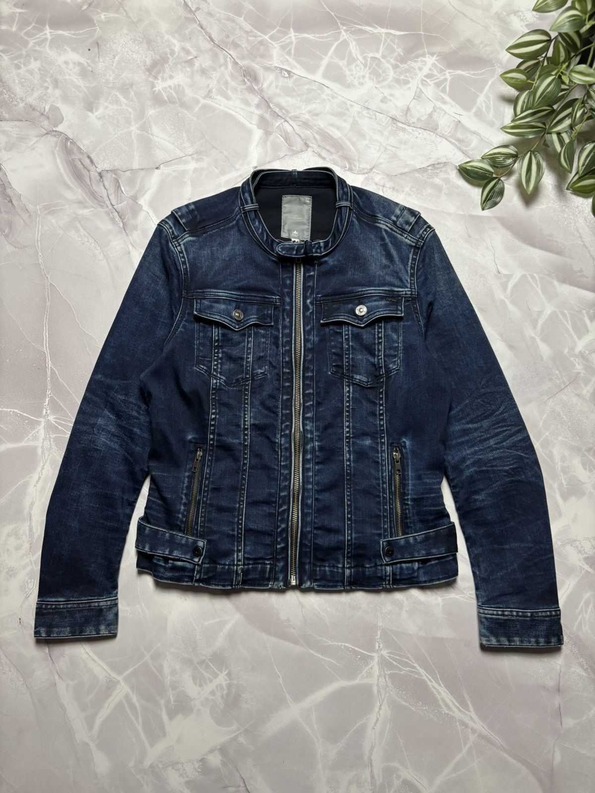 G-Star G-Star RAW Tailor Chopper Denim Jacket Biker Faded Womens L Size L / US 10 / IT 46 - 1 Thumbnail