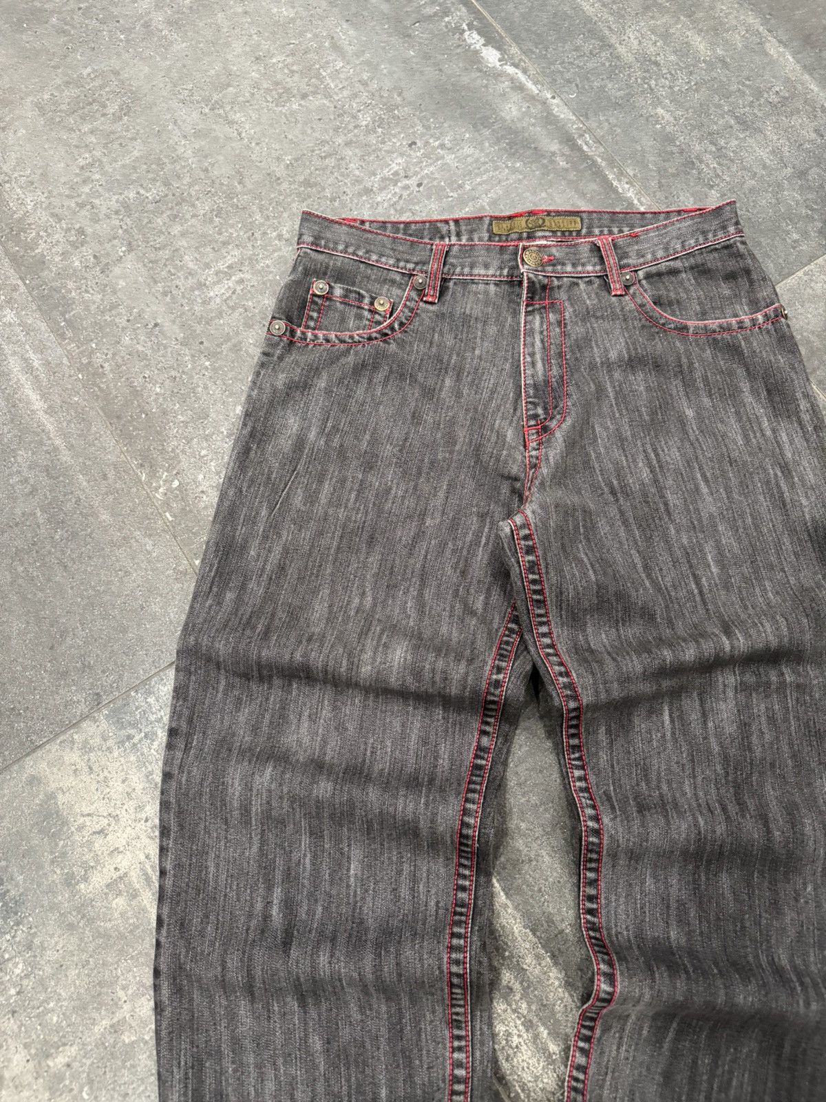 Southpole Vintage Y2K Design Lab Premium Black & Red Denim Pants 34x30 Size US 34 / EU 50 - 6 Thumbnail