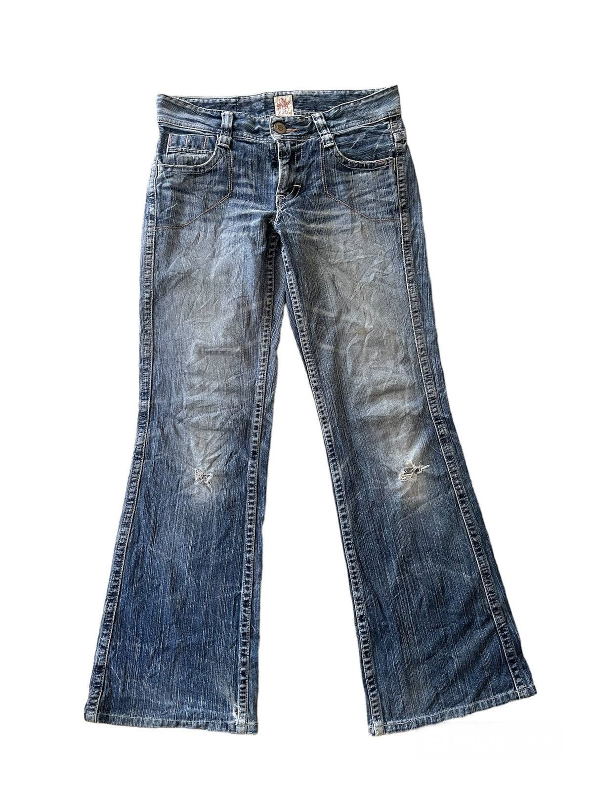 Japanese Brand VINTAGE FLARE JEANS BOOTCUT DISTRESSED Size US 28 / EU 44 - 1 Thumbnail
