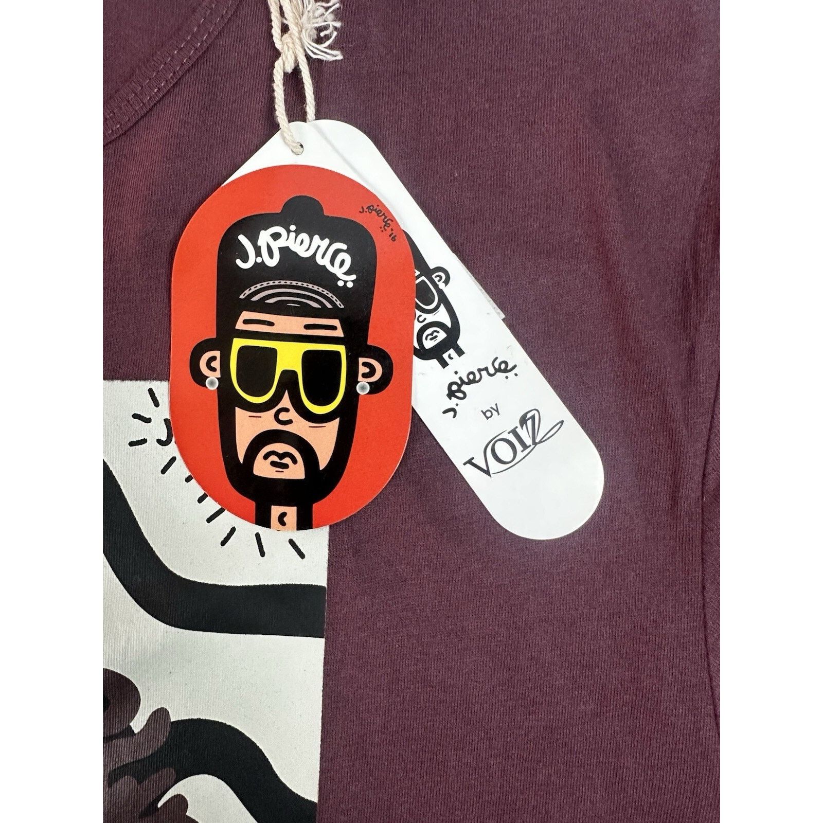 .chill J. Pierce Burgundy Graphic T-Shirt Artistic Design - Large Size US L / EU 52-54 / 3 - 4 Thumbnail