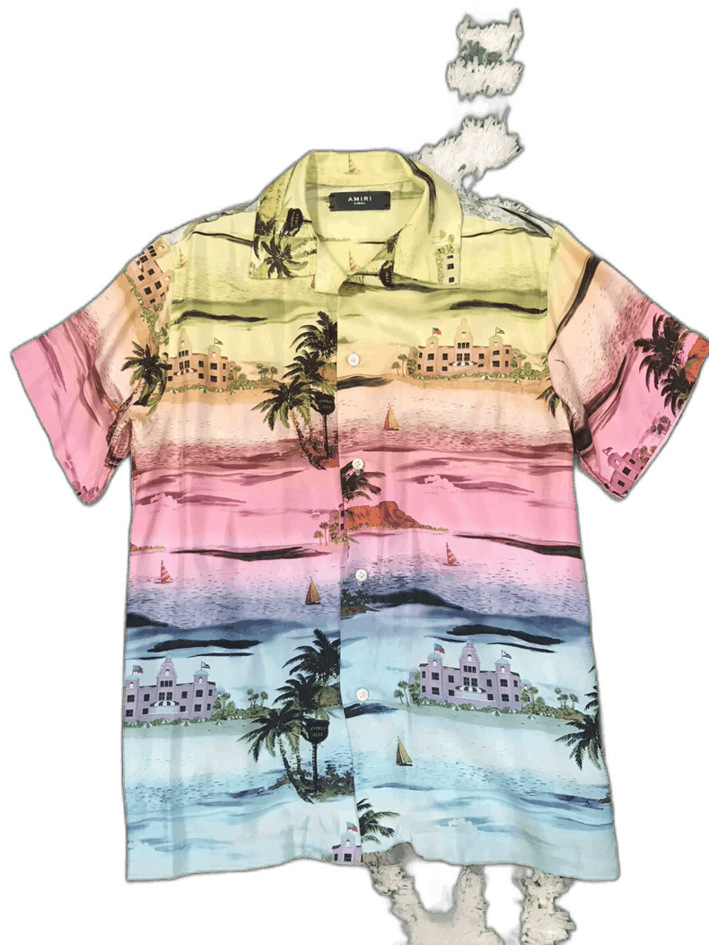 Amiri Amiri Silk Rainbow Short Sleeve Shirt Size US XS / EU 42 / 0 - 1 Thumbnail