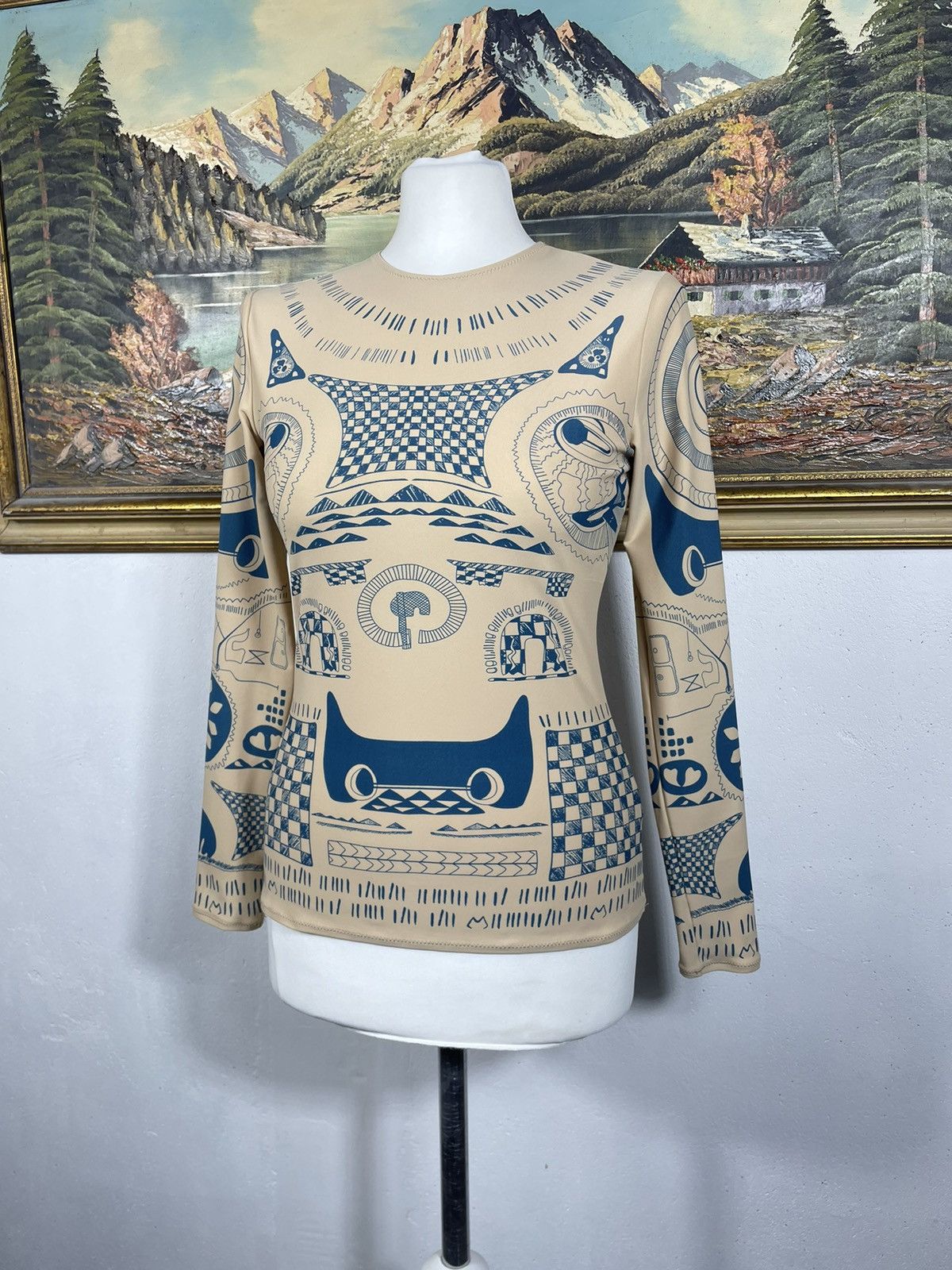 Designer Maison Margiela H&M Totem Longsleeve Blouse Top Mesh Tattoo Size M / US 6-8 / IT 42-44 - 3 Thumbnail