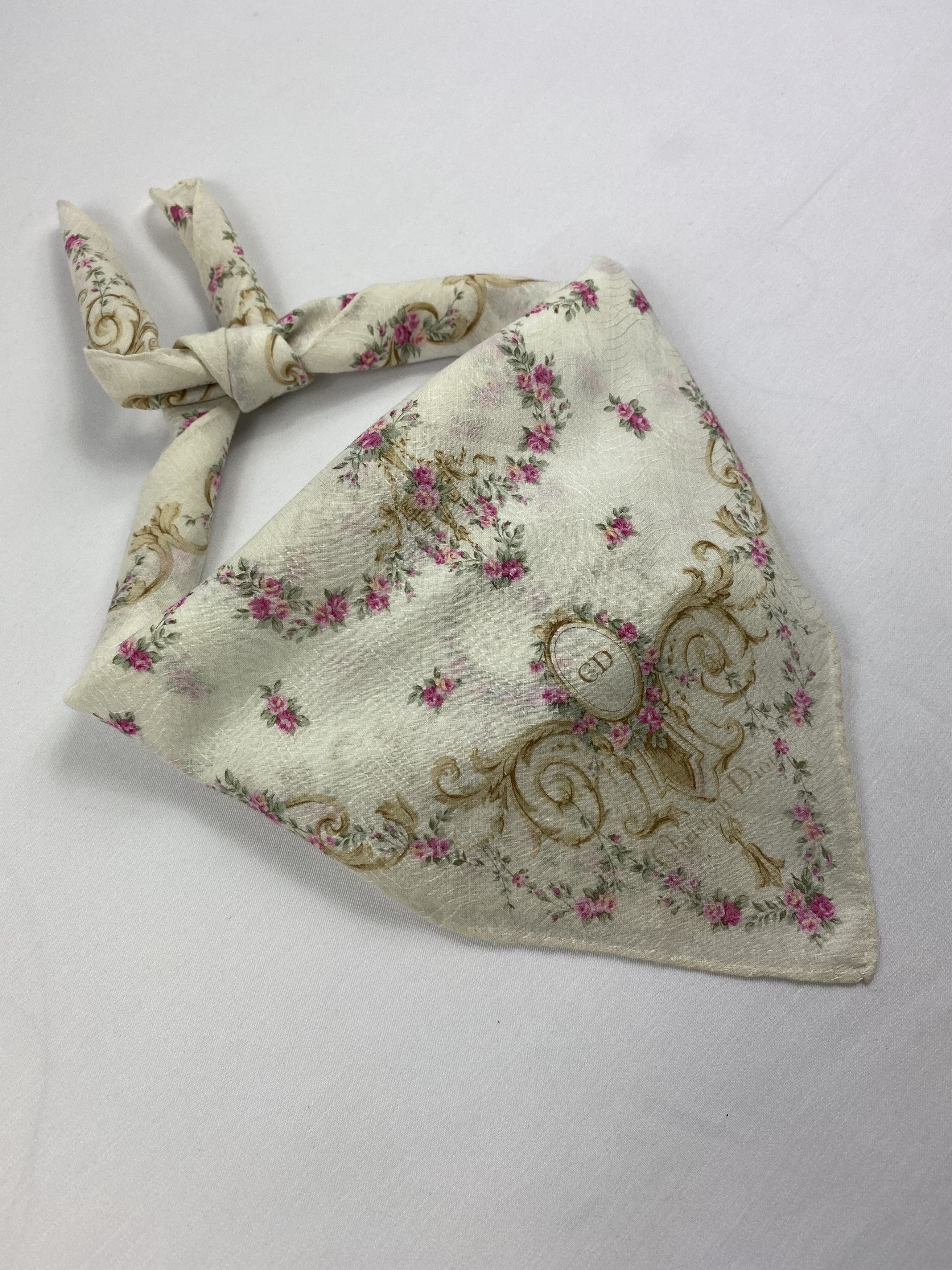 Vintage Christian Dior Handkerchief / Bandana / Neckerchief A1141 Size ONE SIZE - 2 Thumbnail