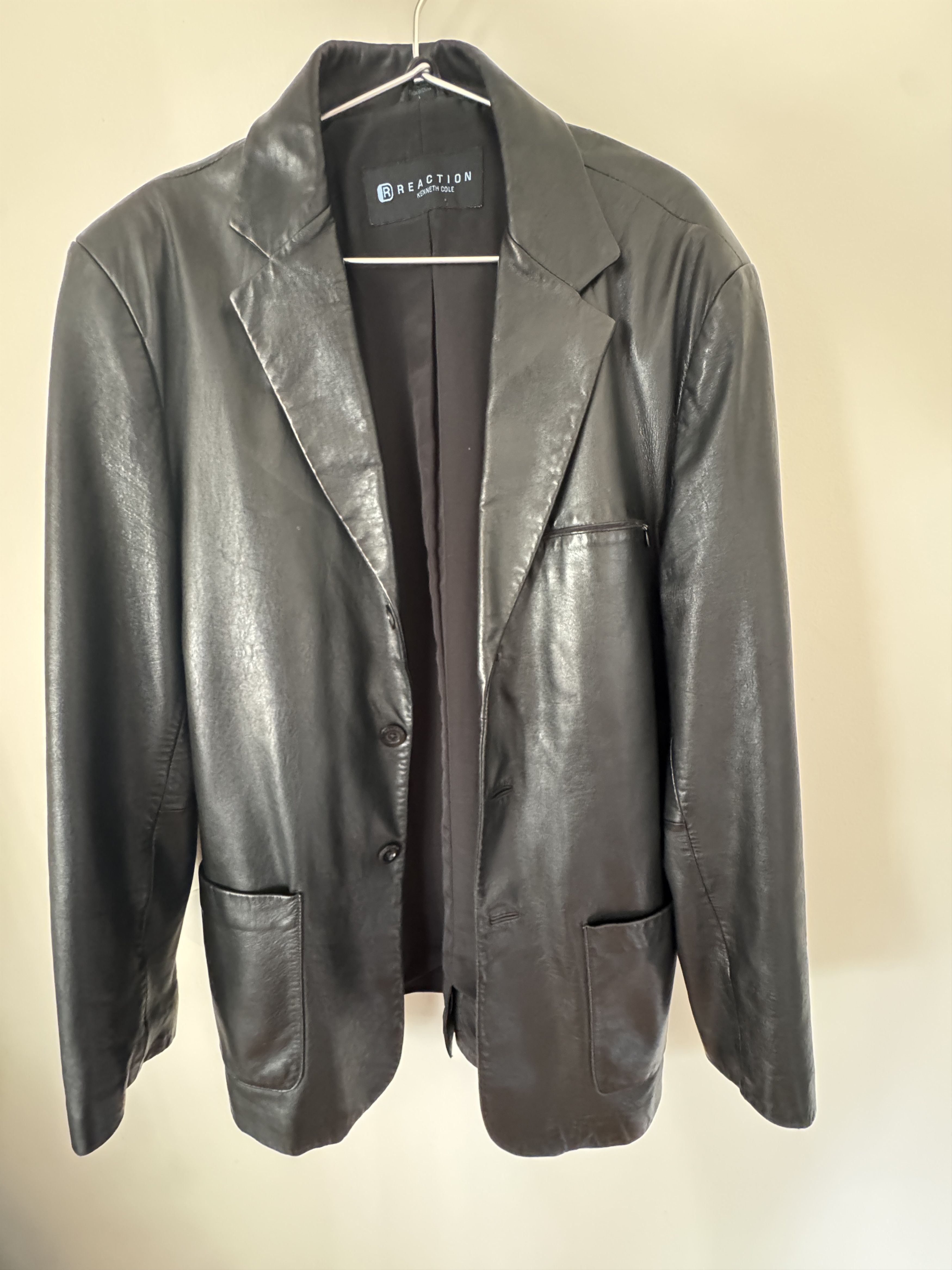 Kenneth Cole Tailored Genuine Leather Blazer w/pockets Size US L / EU 52-54 / 3 - 2 Thumbnail
