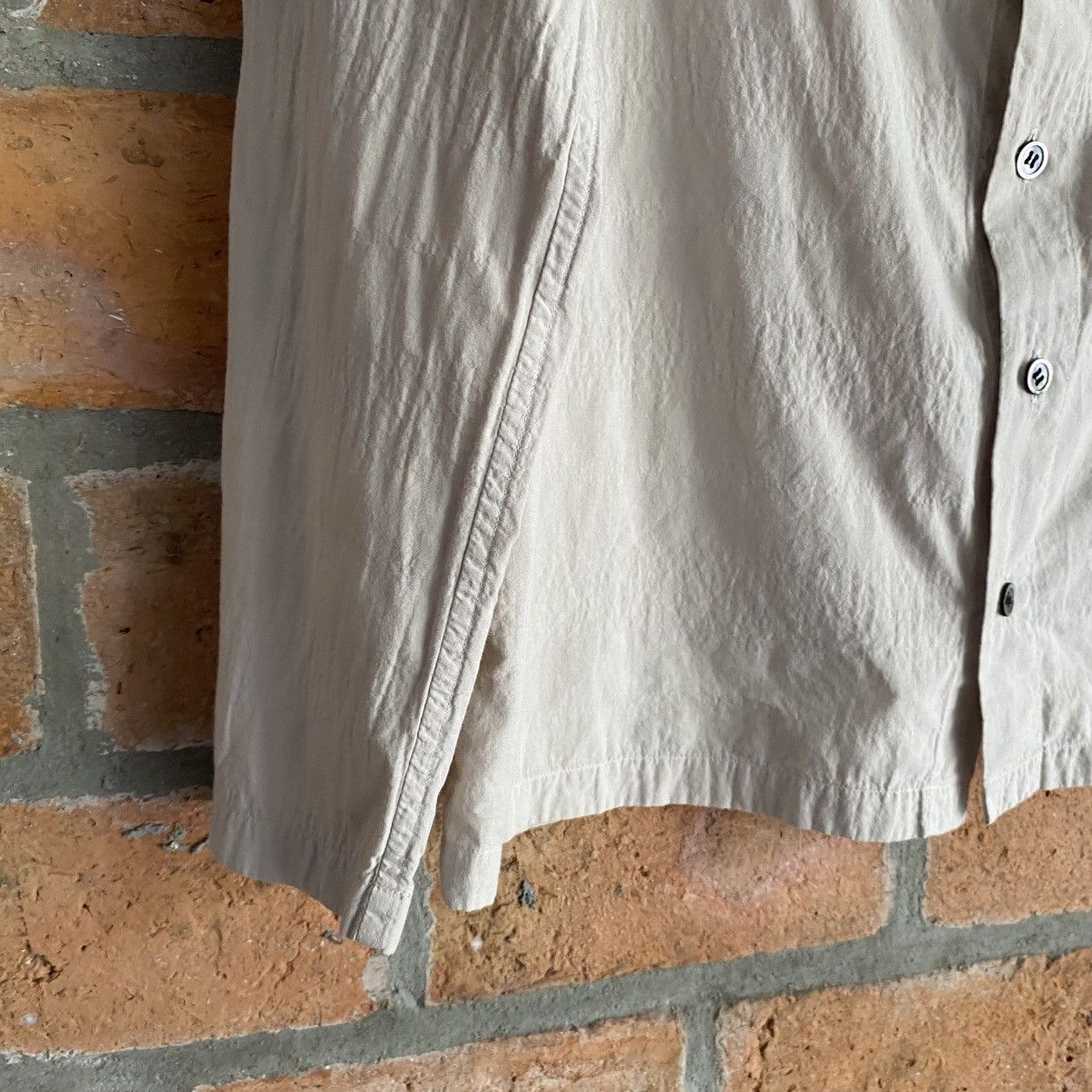 Issey Miyake Plantation Beige Button-Up Shirt with High Neck Size M / US 6-8 / IT 42-44 - 11 Thumbnail
