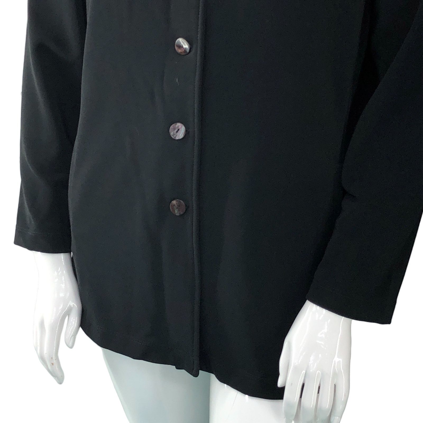 Chicos Chicos Womens Size 2 US 12 Jacket Black Button Tiny Flaw Size L / US 10 / IT 46 - 4 Thumbnail