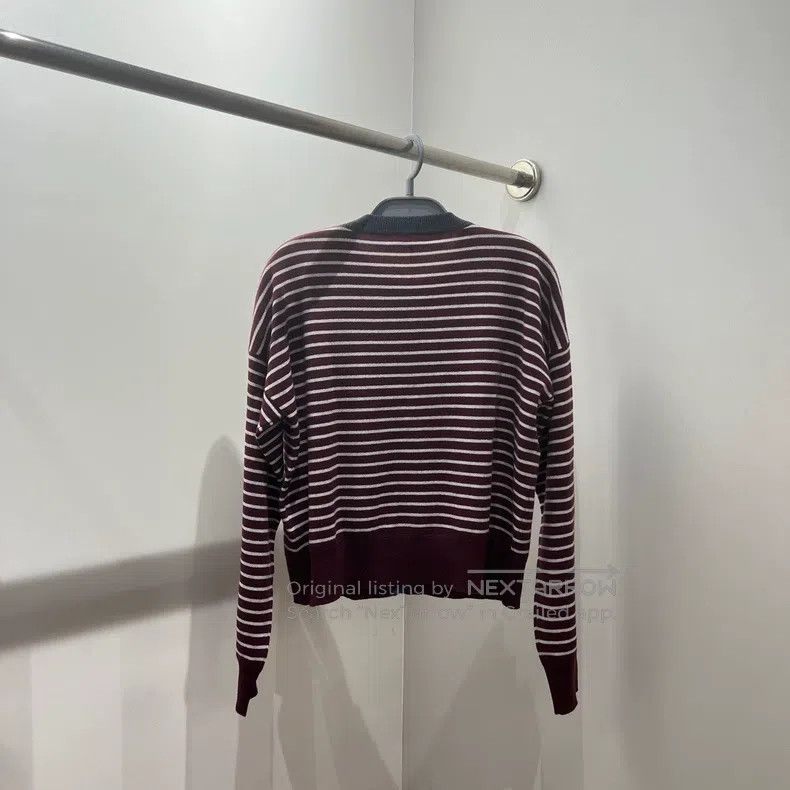 Brunello Cucinelli Brunello Cucinelli W25 Striped Button Knit Sweater Size M / US 6-8 / IT 42-44 - 2 Thumbnail