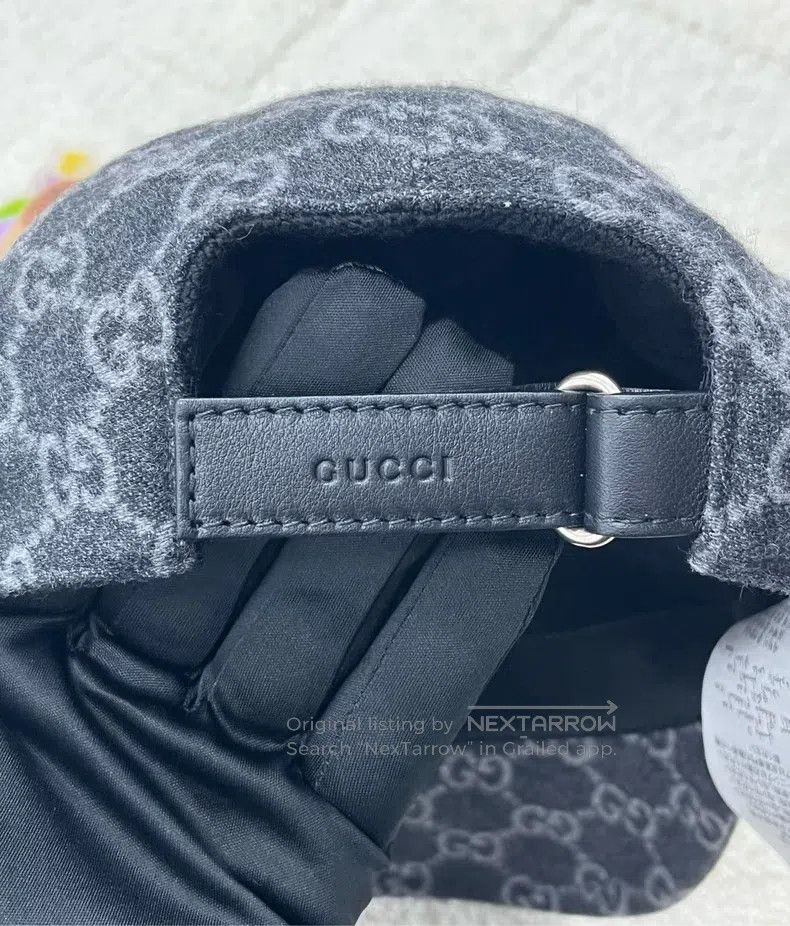 Gucci Gucci Dark gray double G full-print wool cap Size ONE SIZE - 3 Thumbnail