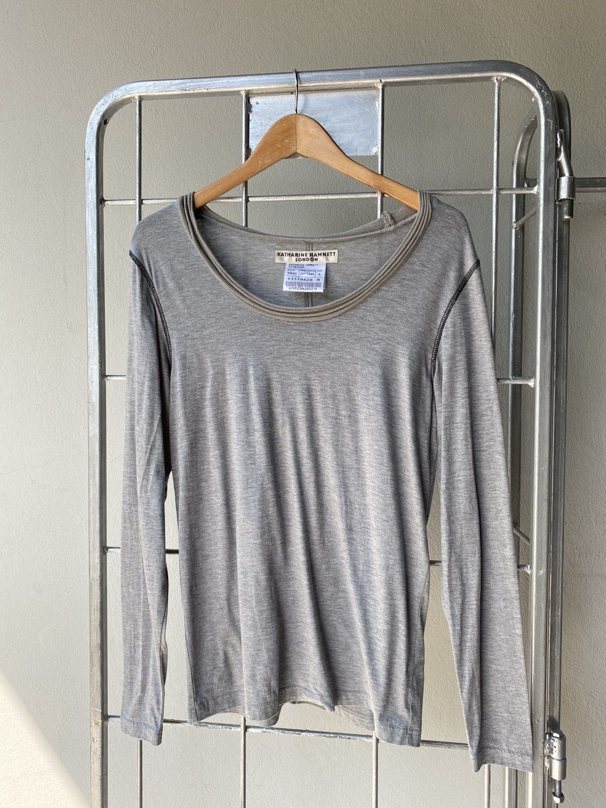 Katharine Hamnett London KATHARINE HAMNETT LONDON Gray Sheer Long-Sleeve Tee Size M / US 6-8 / IT 42-44 - 1 Thumbnail