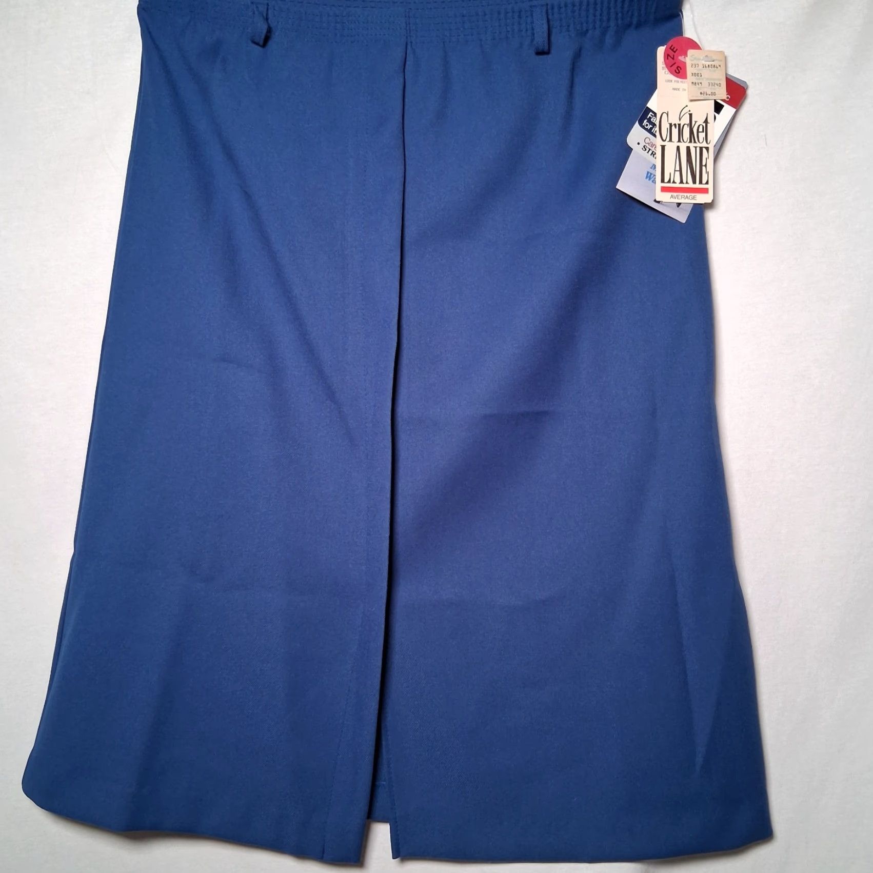 Vintage VINTAGE Cricket Lane Skirt Women Midi 16 Blue Polyester A-Line NOS 1980s Comfort Motion Regular Wool? Wait. Size 38" / US 16 / IT 52 - 2 Thumbnail