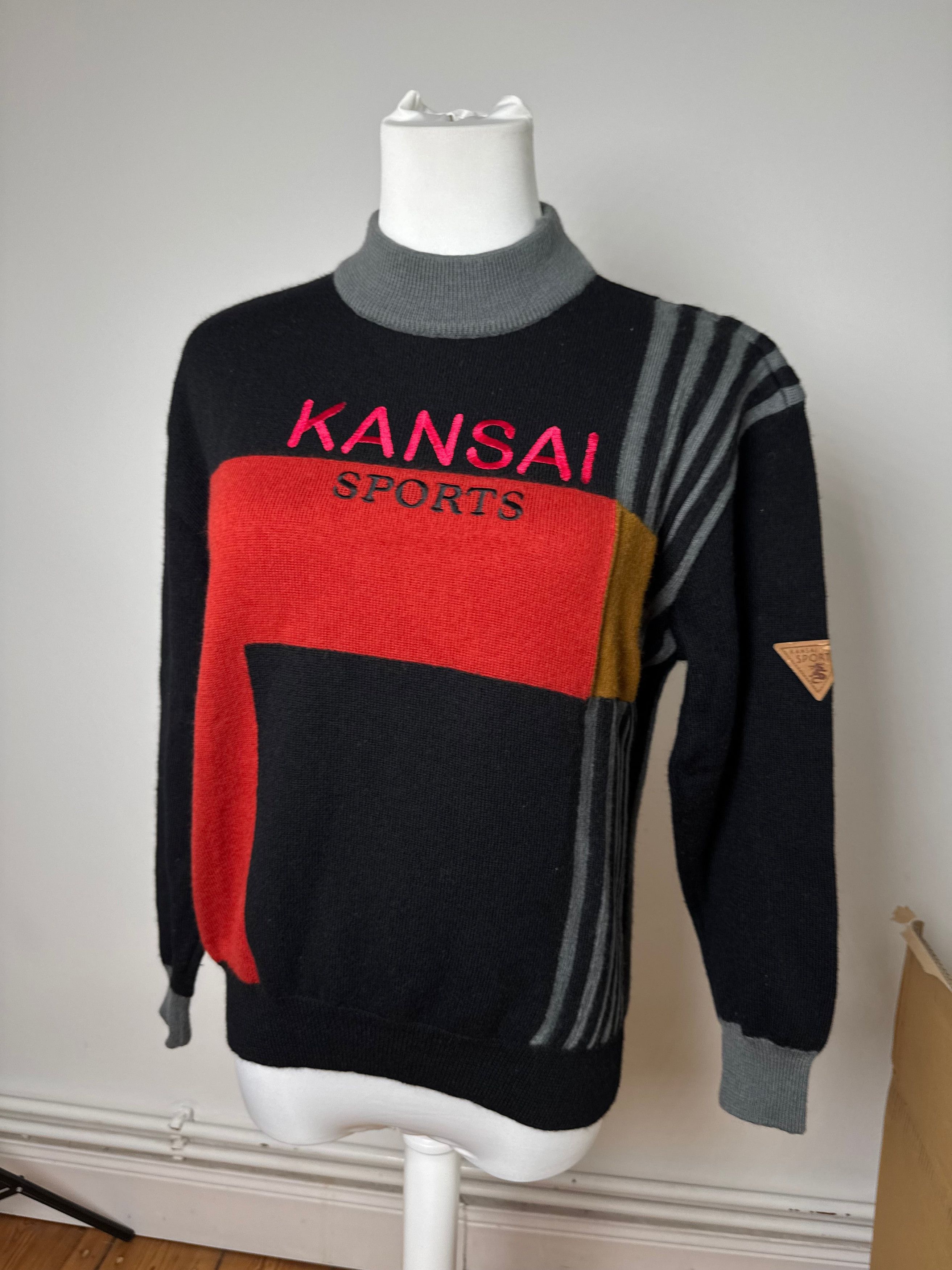 Kansai Yamamoto Vintage Wool Sweater black red M Size M / US 6-8 / IT 42-44 - 1 Thumbnail