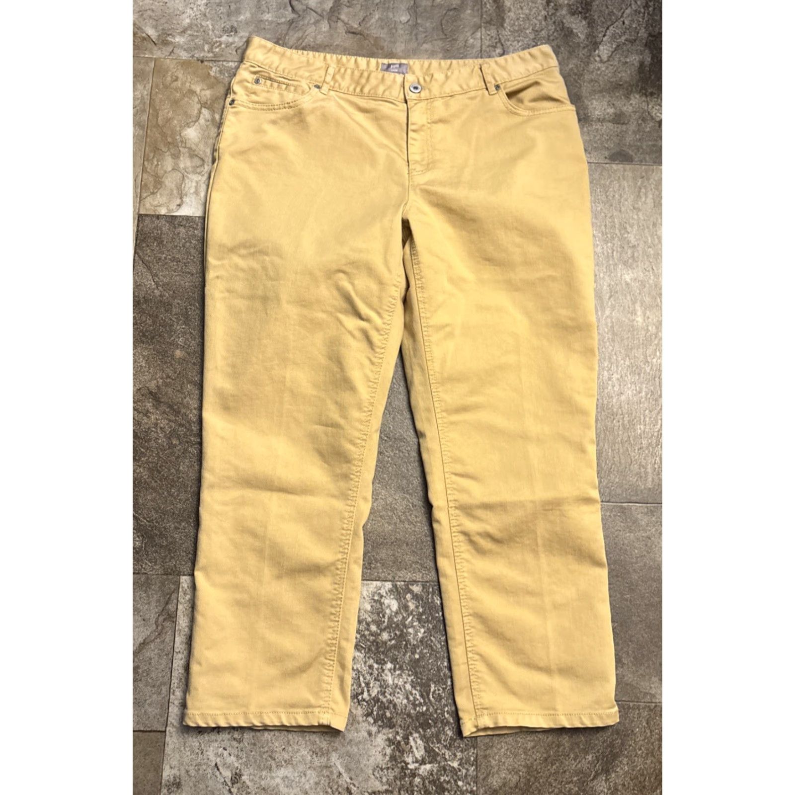 J. Jill J. Jill Pants Cropped Straight Leg Yellow 34x24.5 Regular Size 12 Vintage No EUC Stretch Pockets Cotton Denim Size 34" / US 12 / IT 48 - 3 Thumbnail