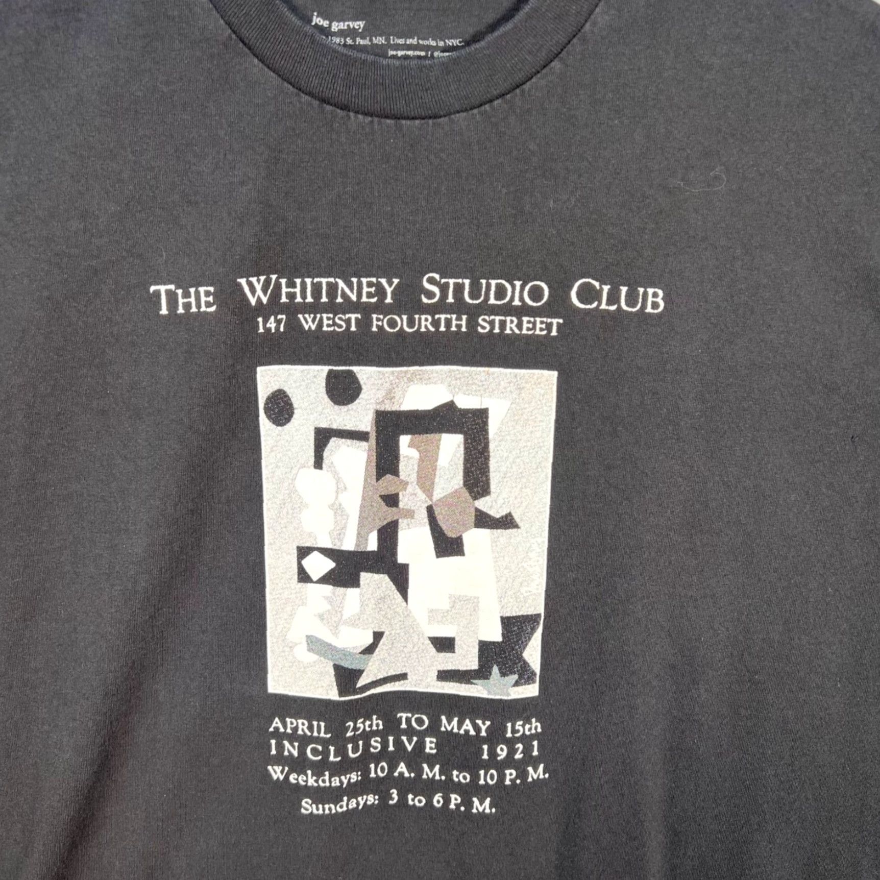 Vintage VINTAGE Joe Garvey The Whitney Studio Club Black Art T-Shirt Mens Large 100% Cotton Graphic Tee Short Sleeve Crew Neck Tag Unreadable Measurements Size US L / EU 52-54 / 3 - 4 Thumbnail