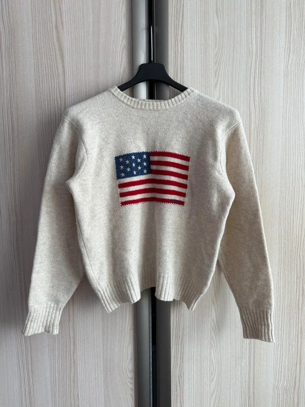 Polo Ralph Lauren Vintage wool logo usa sweater knitwear 90s cream beige new Size M / US 6-8 / IT 42-44 - 1 Thumbnail