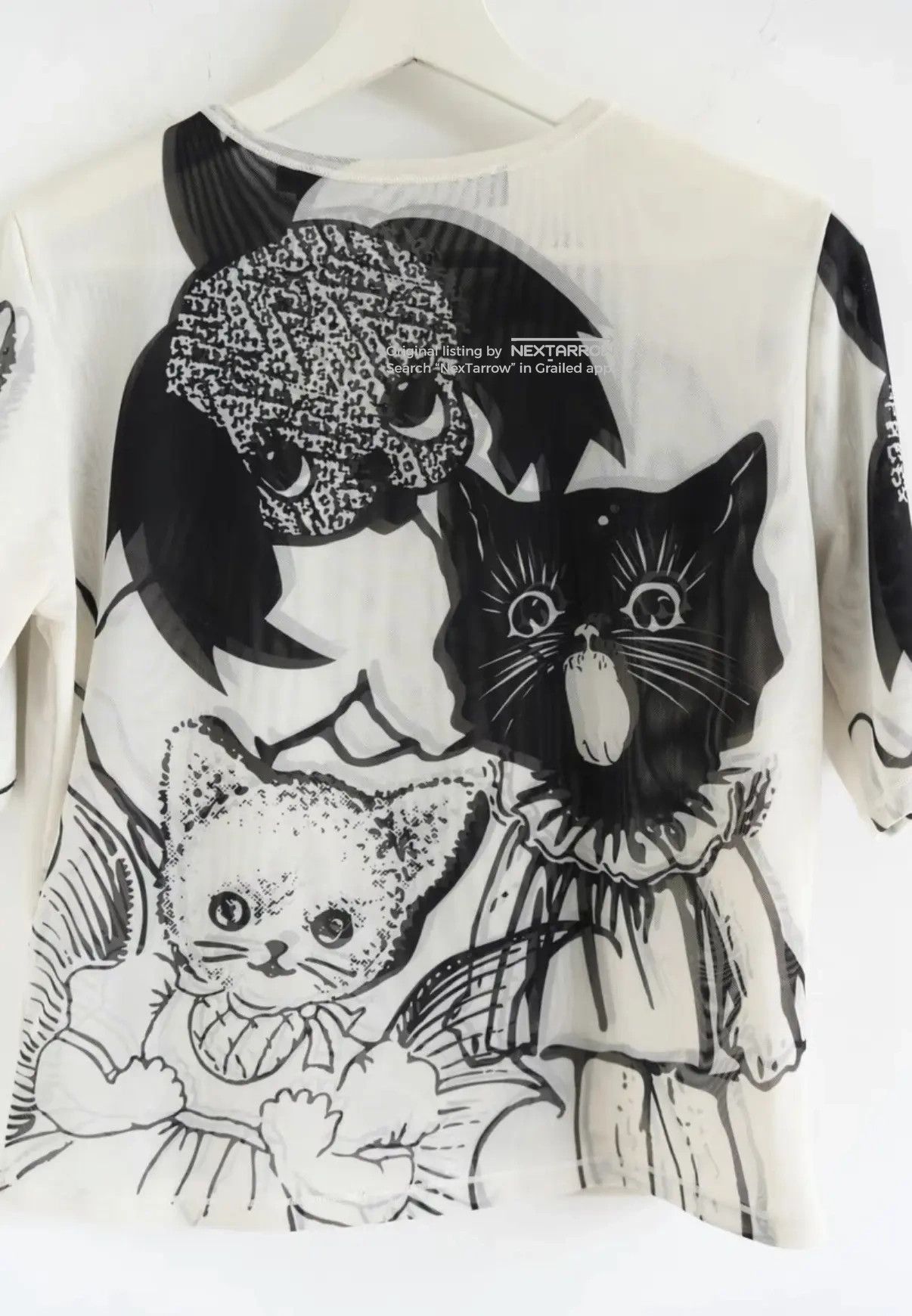 Chopova Lowena Cat Print Short Sleeve T-Shirt Kkkk132608 in White, Women's — image 6 of 6