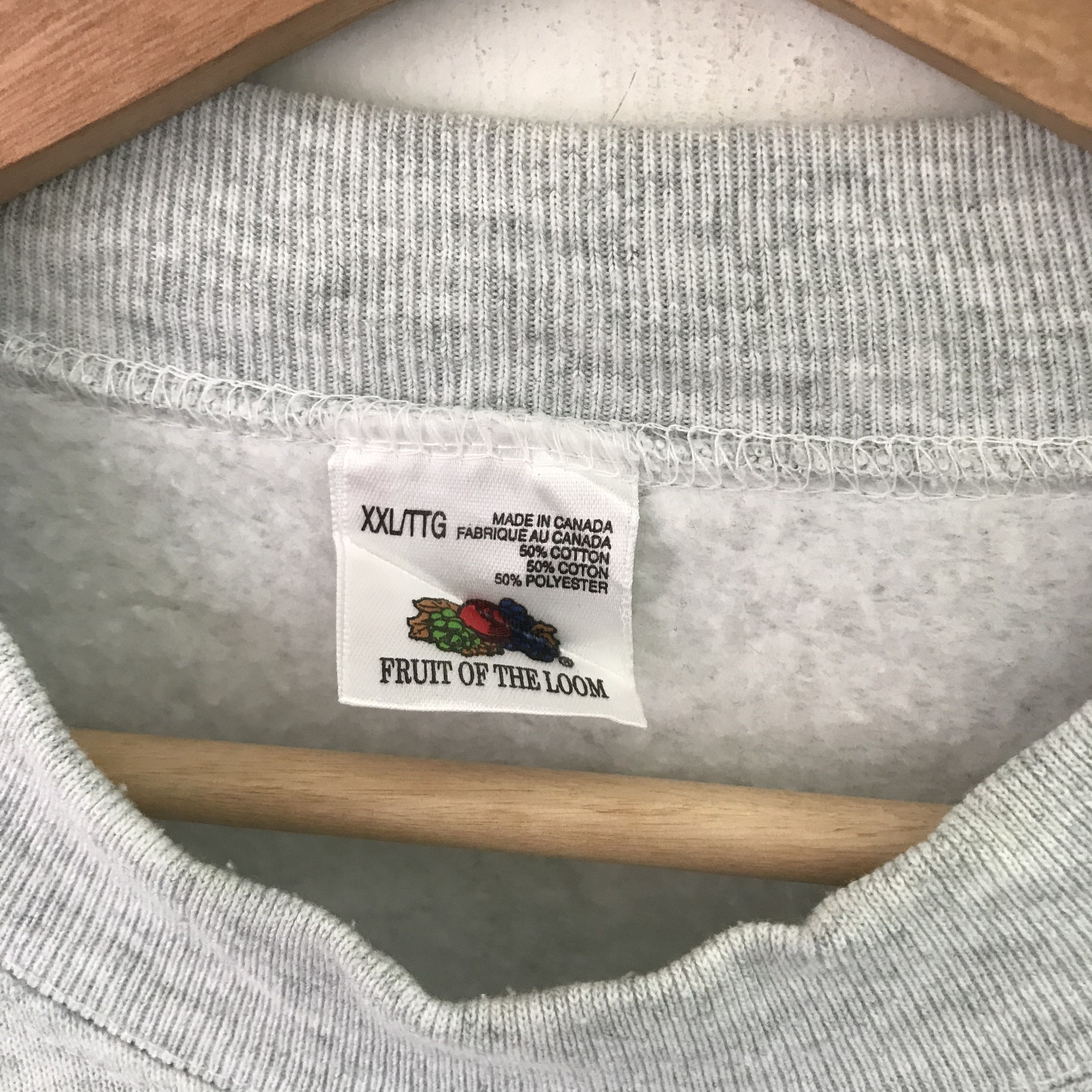 Fruit Of The Loom vintage fruit of the loom gray sweatshirt - 668 Size US XXL / EU 58 / 5 - 8 Thumbnail