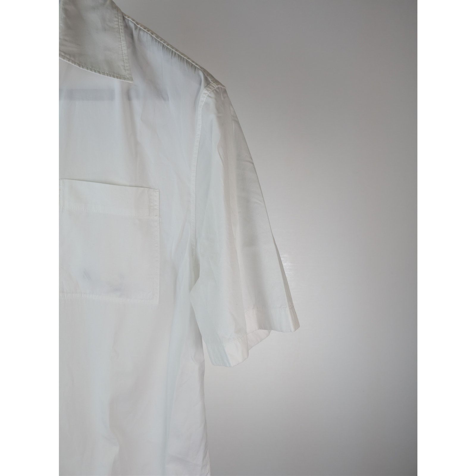 Bottega Veneta o1rshd1 Compact Cotton Button-Up Shirt in Optic White Size US S / EU 44-46 / 1 - 5 Thumbnail