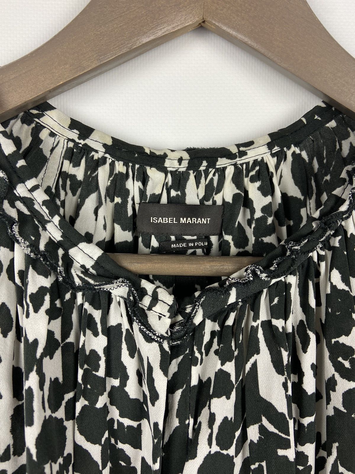 Designer × Isabel Marant Isabel Marant Silk Black and White Top Blouse Long Sleeve Size XS / US 0-2 / IT 36-38 - 3 Thumbnail