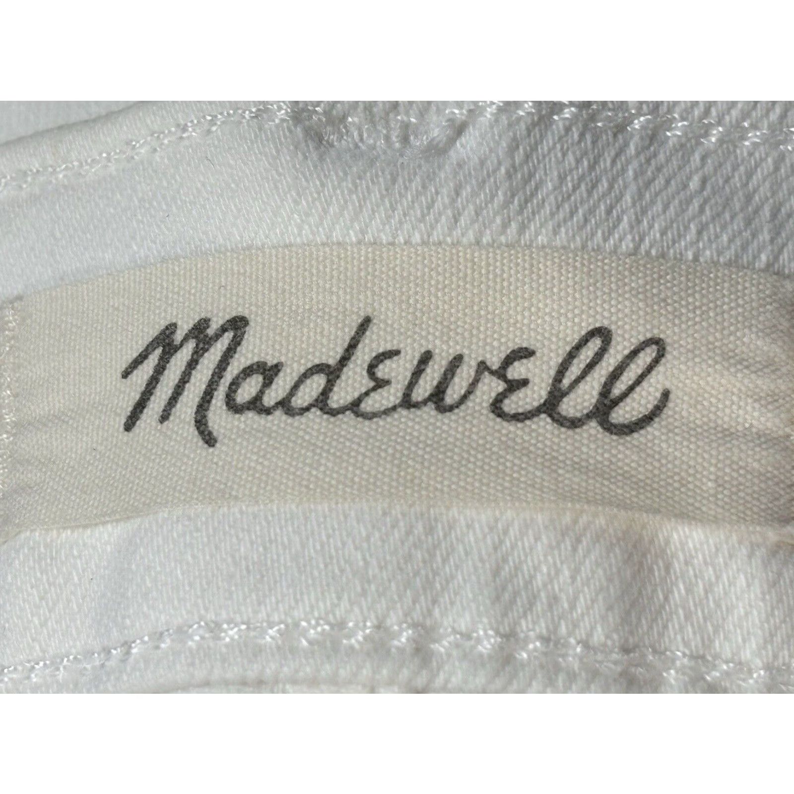 Madewell VINTAGE Madewell Women's Cropped Jeans Sz 31 Ivory Cotton Blend Raw Hem Size 24" / US 00 / IT 34 - 6 Thumbnail