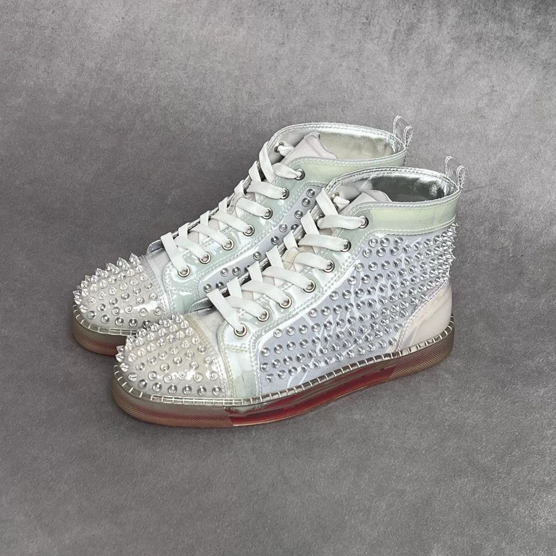 Christian Louboutin Christian Louboutin Silver Hitop Sneakers 9 Men Size US 9 / EU 42 - 1 Thumbnail
