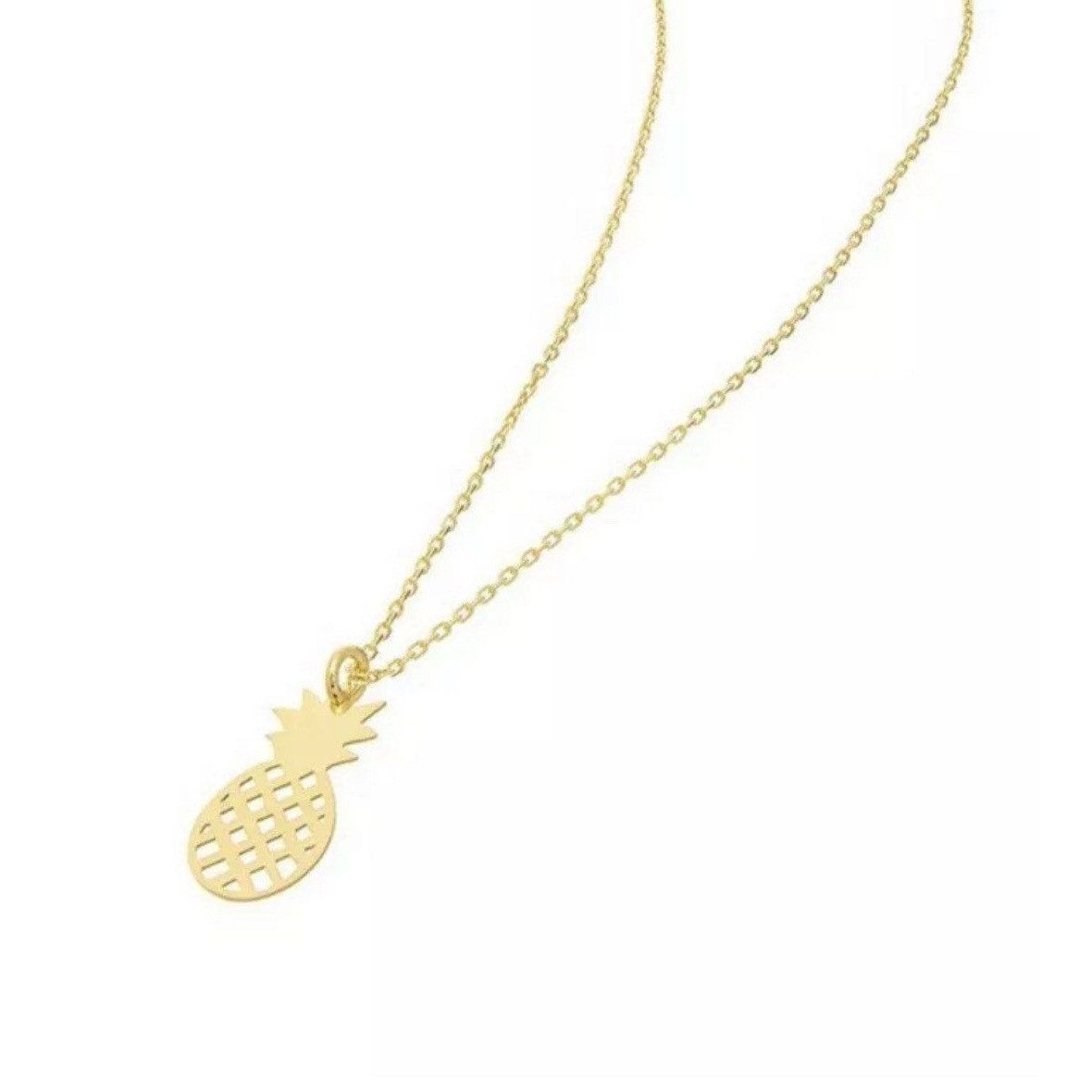 Other New Sterling Silver 14K Gold Vermeil Pineapple Necklace Size ONE SIZE - 1 Thumbnail