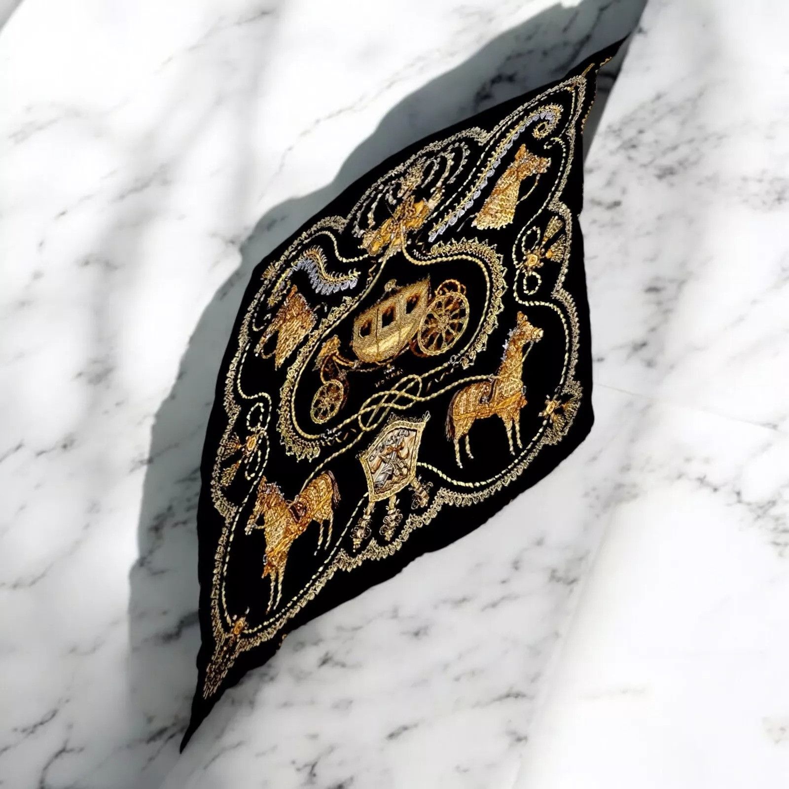 Hermes Hermes Vintage Horses Silk Carre 140 Pleated Scarf Size ONE SIZE - 2 Thumbnail