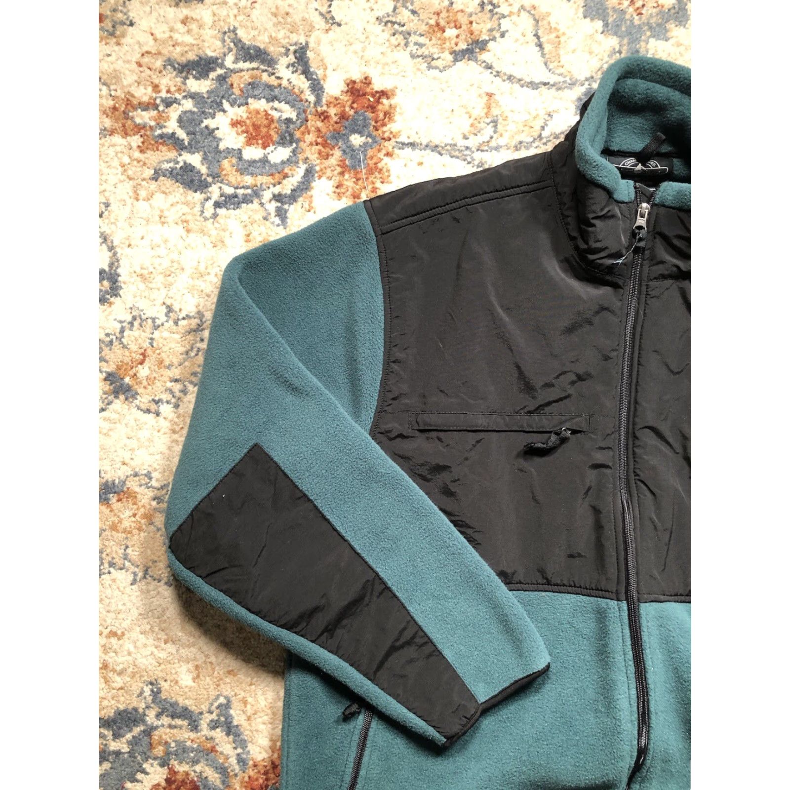 Vintage Charles River Apparel Fleece Jacket Full Zip Green XL Mens Hunting Stand-Up Collar Pockets Size US XL / EU 56 / 4 - 3 Thumbnail