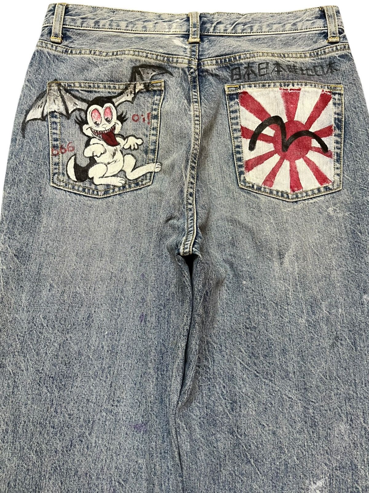 GU Vintage GU Sketch Drawing Faded Denim Size US 30 / EU 46 - 6 Thumbnail