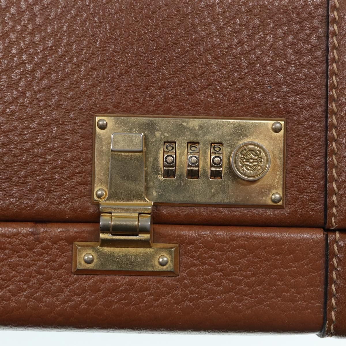 Loewe LOEWE Anagram Attache Case Trunk Leather Brown Gold Size ONE SIZE - 10 Thumbnail