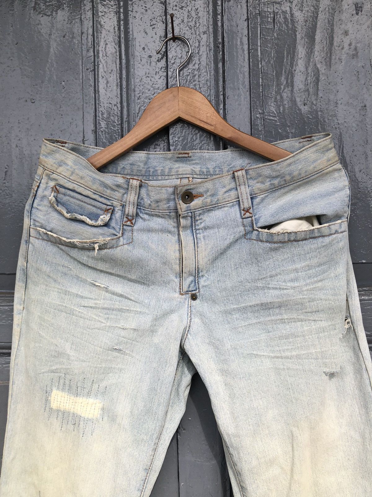 Designer × Japanese Brand Comme Ca Ism Distressed Denim Pants Size US 33 - 3 Thumbnail