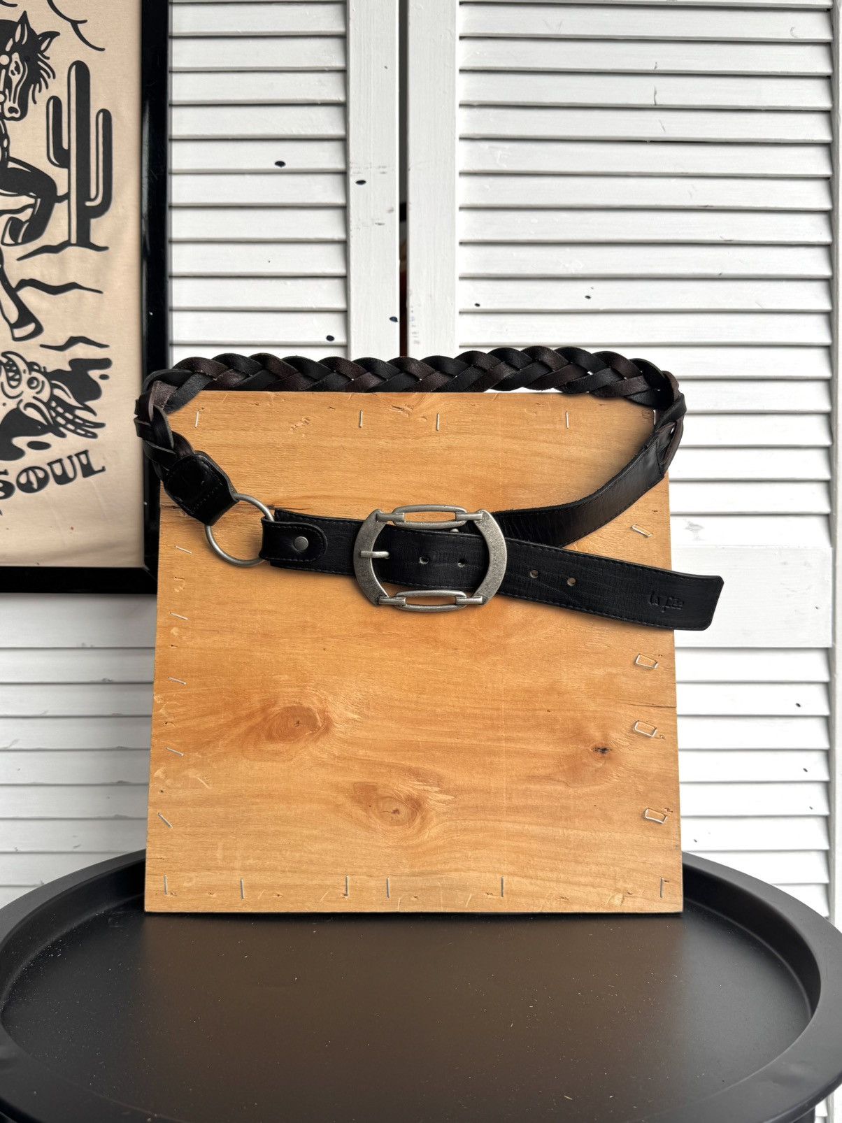 Other La Fee Avant Garde Braided Leather Belt Silver Big Buckle Size ONE SIZE - 7 Thumbnail