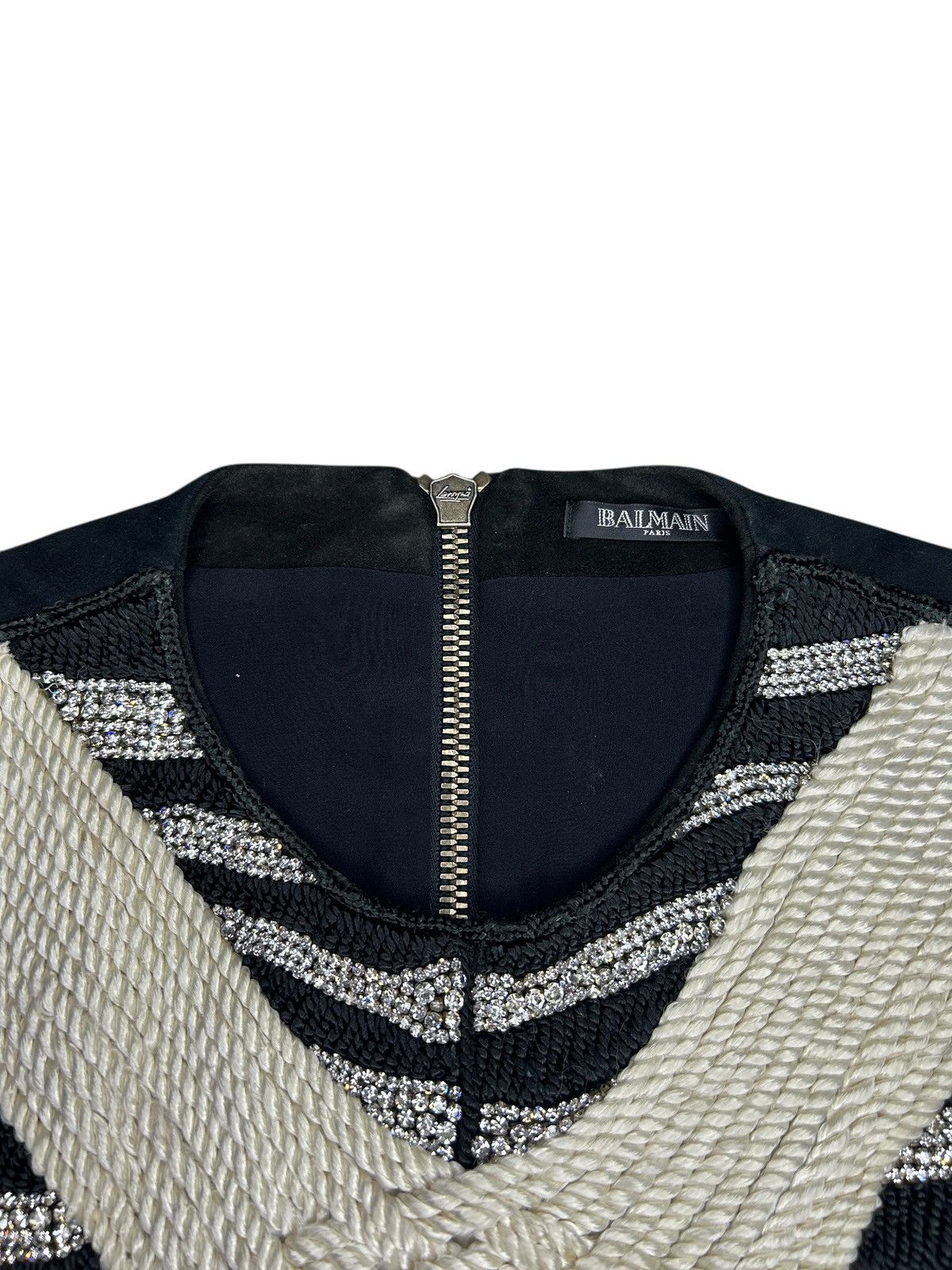 Balmain Fall 14 Demi-Couture Embellished Suede Top Size S / US 4 / IT 40 - 3 Thumbnail